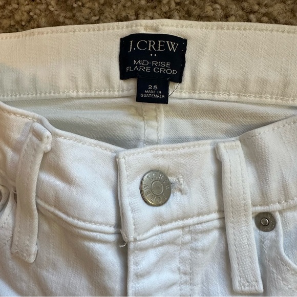 J. Crew Factory Women's White Mid-Rise Flare Crop Jeans - Picture 2 of 6